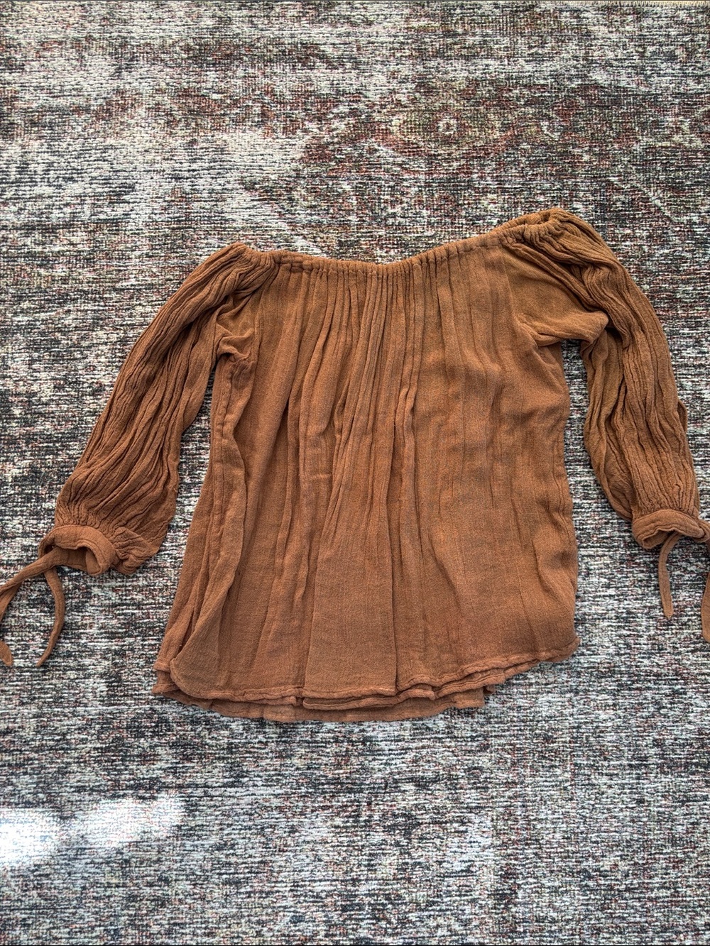 Off-Shoulder Blouse in Rust